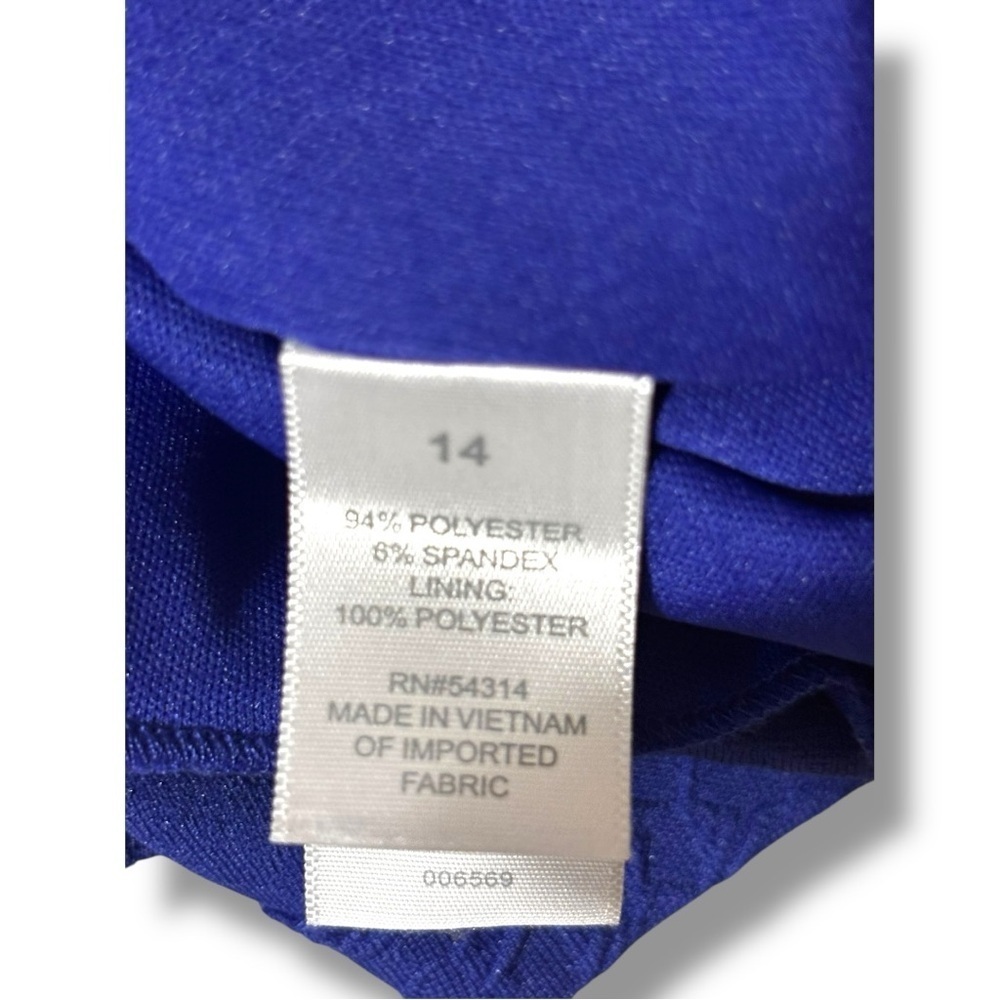 Bisou Bisou Asymmetrical Side Rouching Sleeveless Boat NeckRoyal Blue Mini Dress - Picture 11 of 16